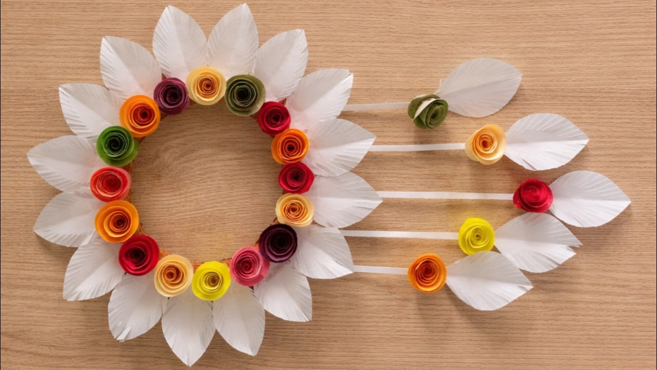 🌸 NEW! Easy wall hanging idea || Wall hanging from A4 size paper || Wall decor ideas from paper