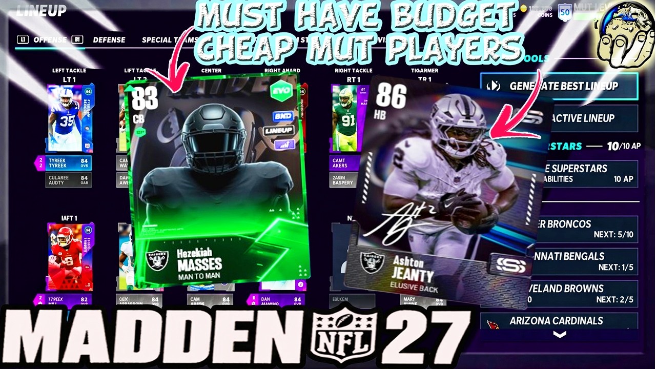 Маст-хэв бюджетные игроки в Madden 27! ЛУЧШИЕ ДЕШЕВЫЕ ИГРОКИ MUT 27 ПРЯМО СЕЙЧАС! Madden 27 Ultim...