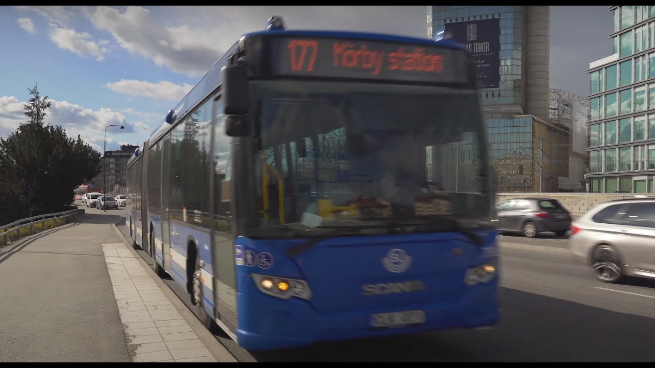 Sweden, Stockholm, bus 177 ride from Solna Centrum to Danderyds Sjukhus