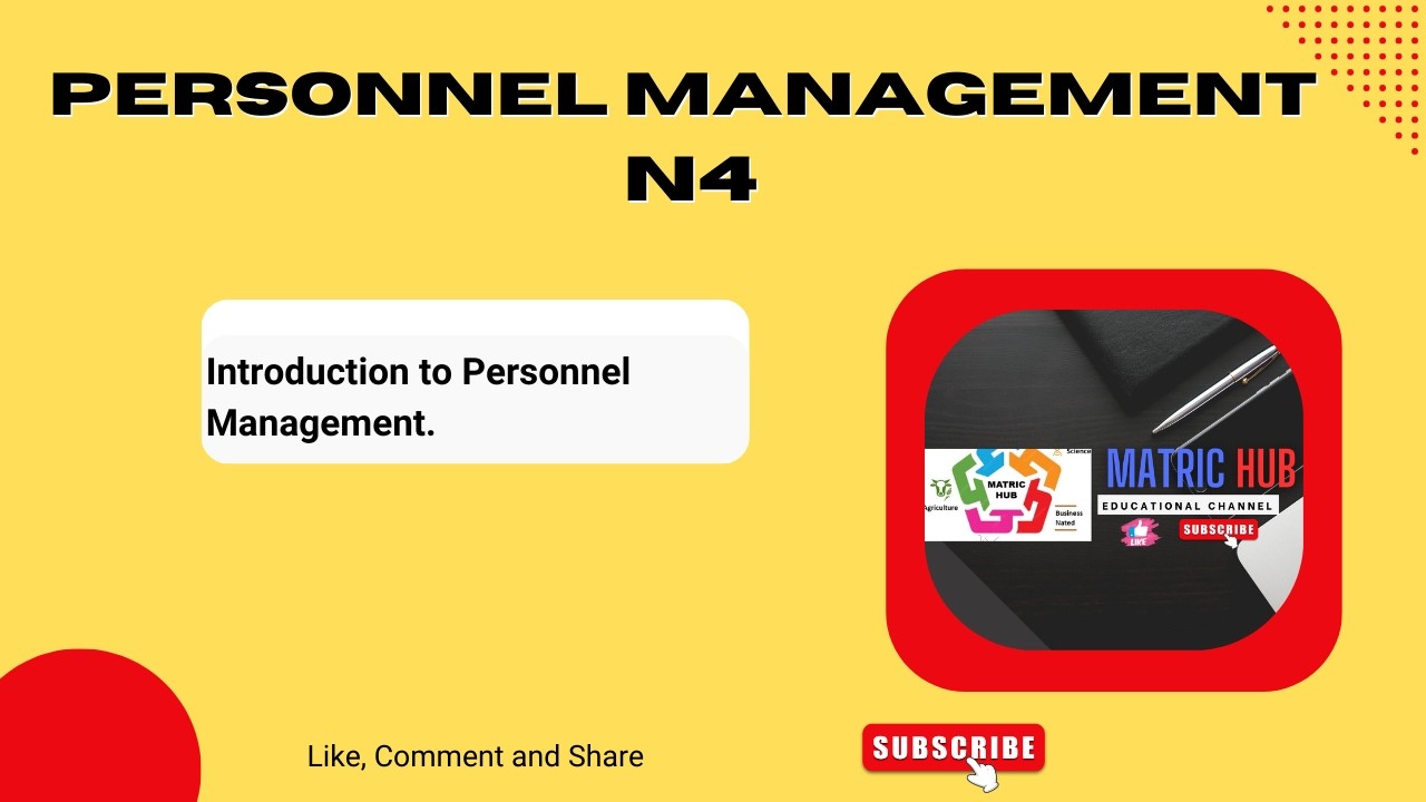 Personnel Management N4:  Introduction to Human Resources  Management