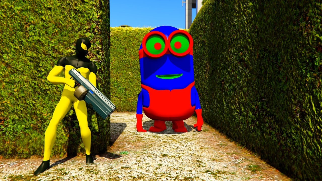 GTA 5 Funny Ragdoll Spiderman vs Blue Minion and Red Tung Tung Sahur Epic Eps #12