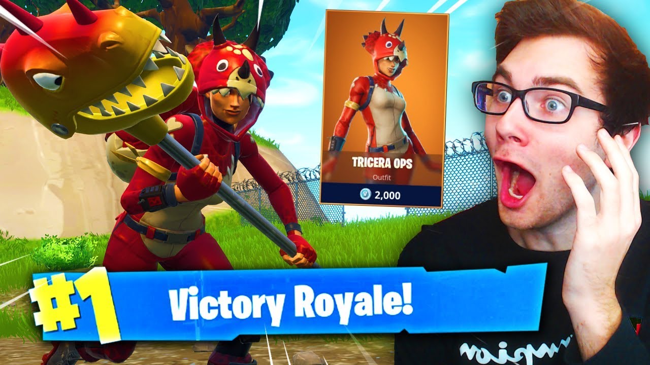The LEGENDARY TRICERA OPS Skin Is HERE! (FIRST Fortnite Victory Royale Gameplay!)