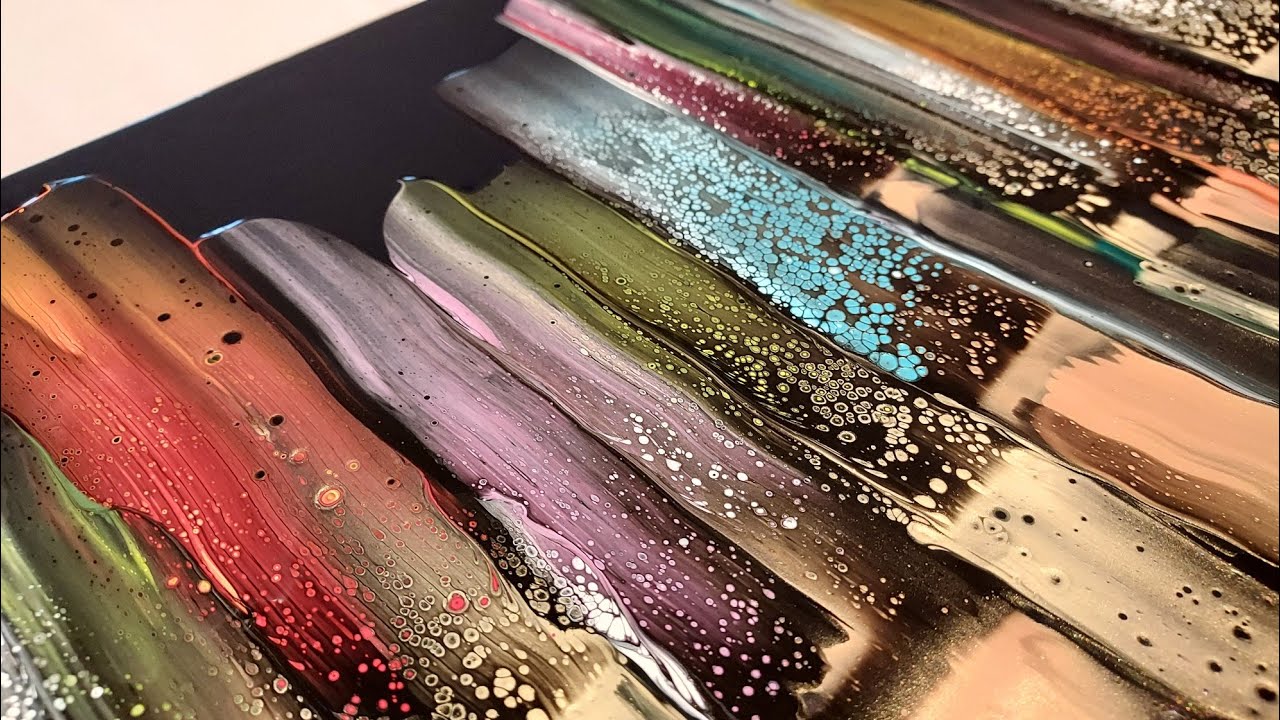 BRIGHT LIGHTS BIG CITY | Skyline Ghost Swipe Acrylic Pour