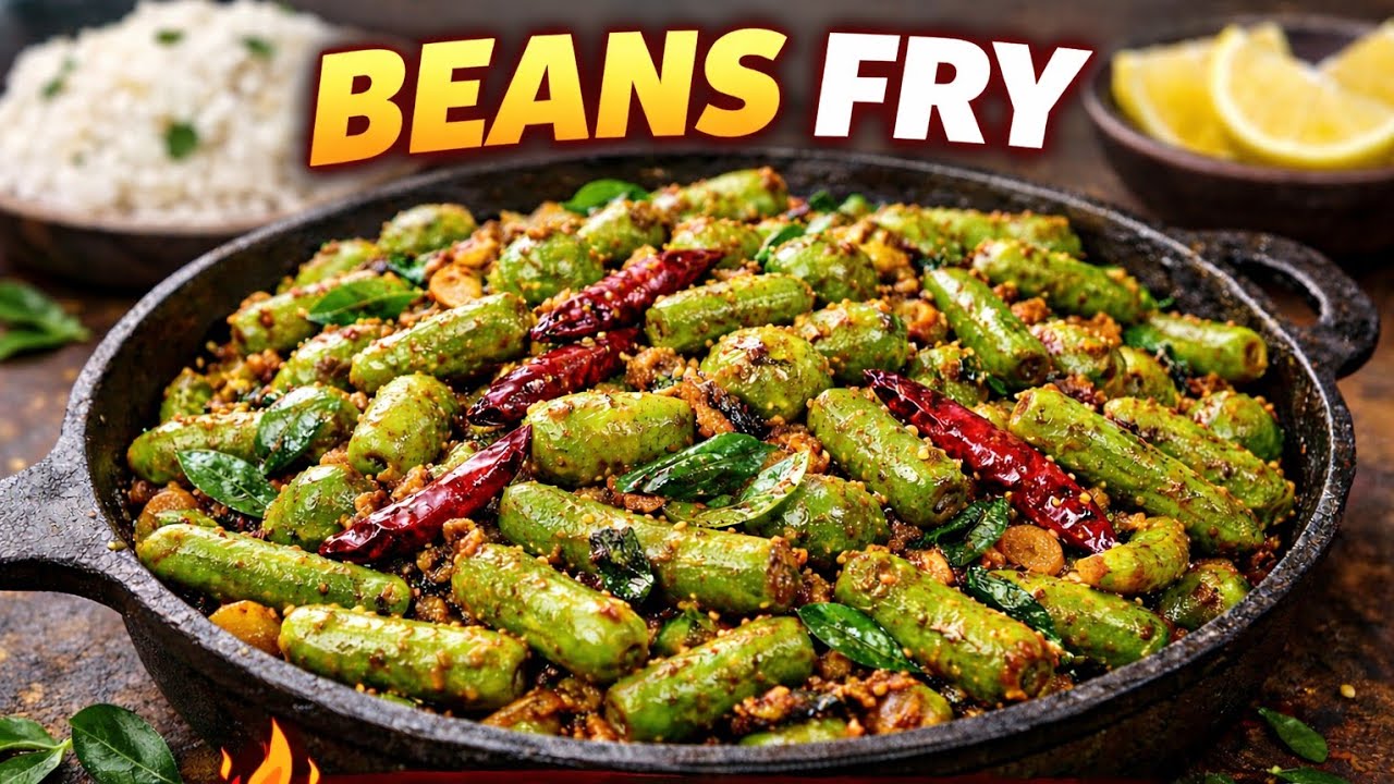Chikudikaya Fry Recipe | Broad Beans Fry | Easy & Tasty 😋