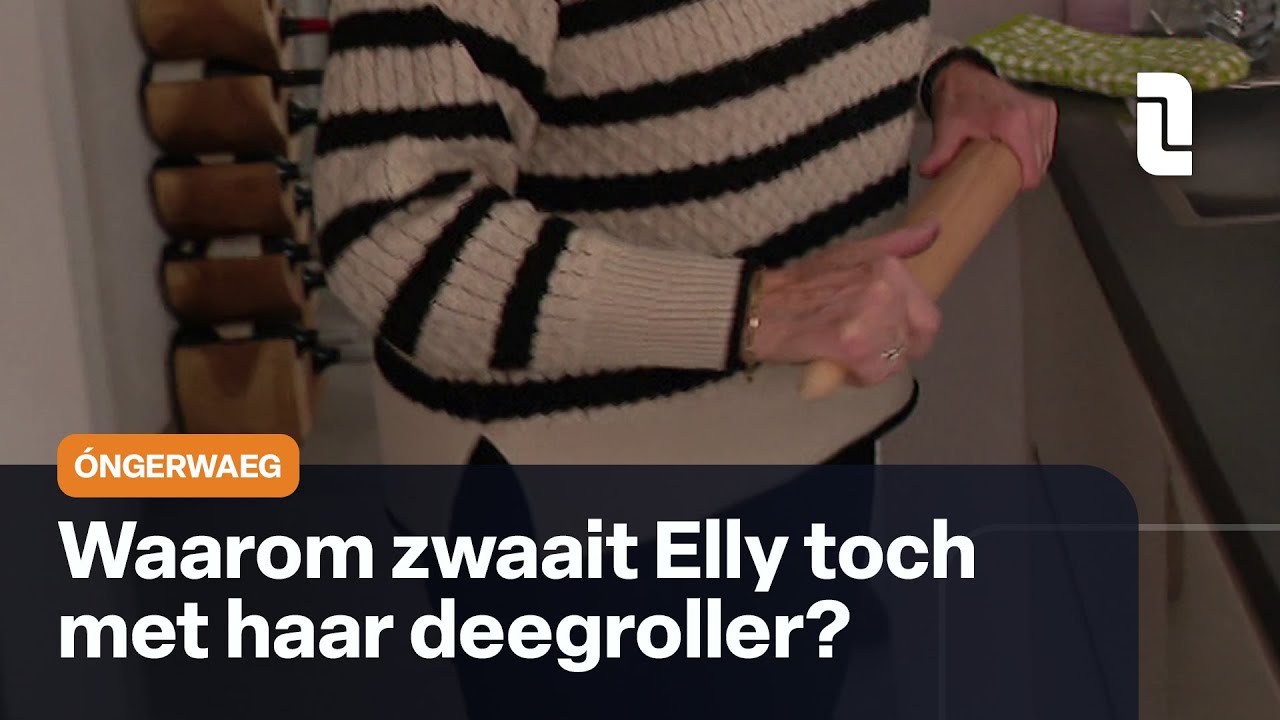 Óngerwaeg zwaait met een deegroller in Partij