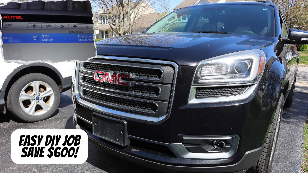 GMC Acadia P0119 Замена датчика температуры охлаждающей жидкости двигателя GM 3.6 [+Проблема с ра...