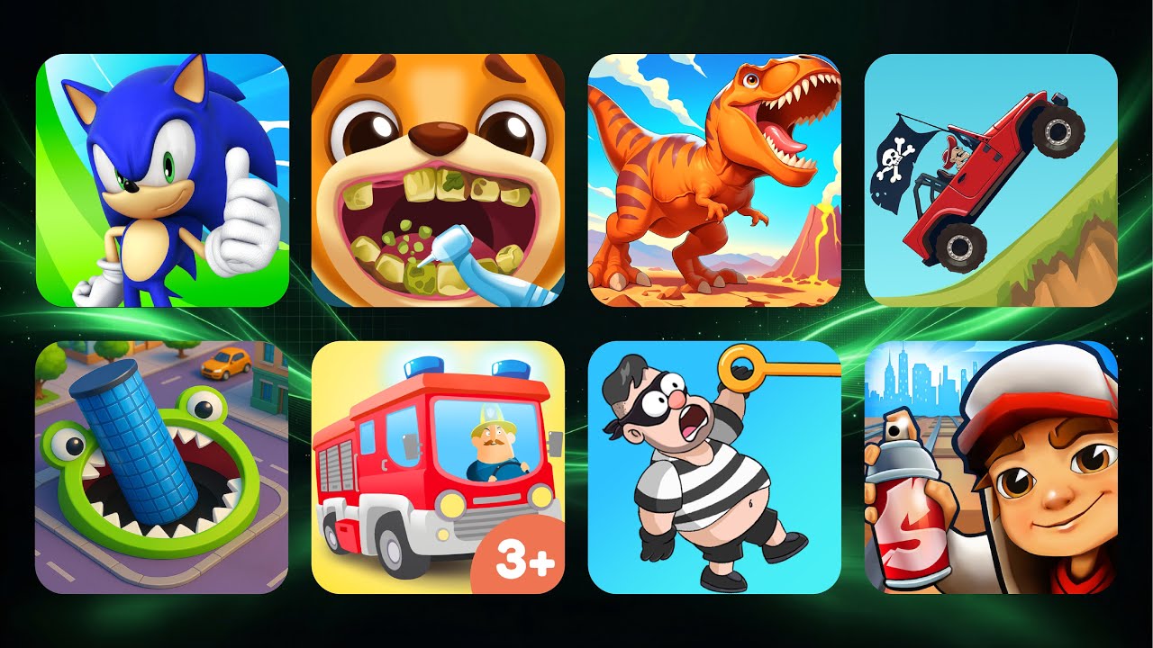 Squid Game,My Tom,Roblox,Subway Surfer,Sprunki Survival,Going Balls,Sonic Dash