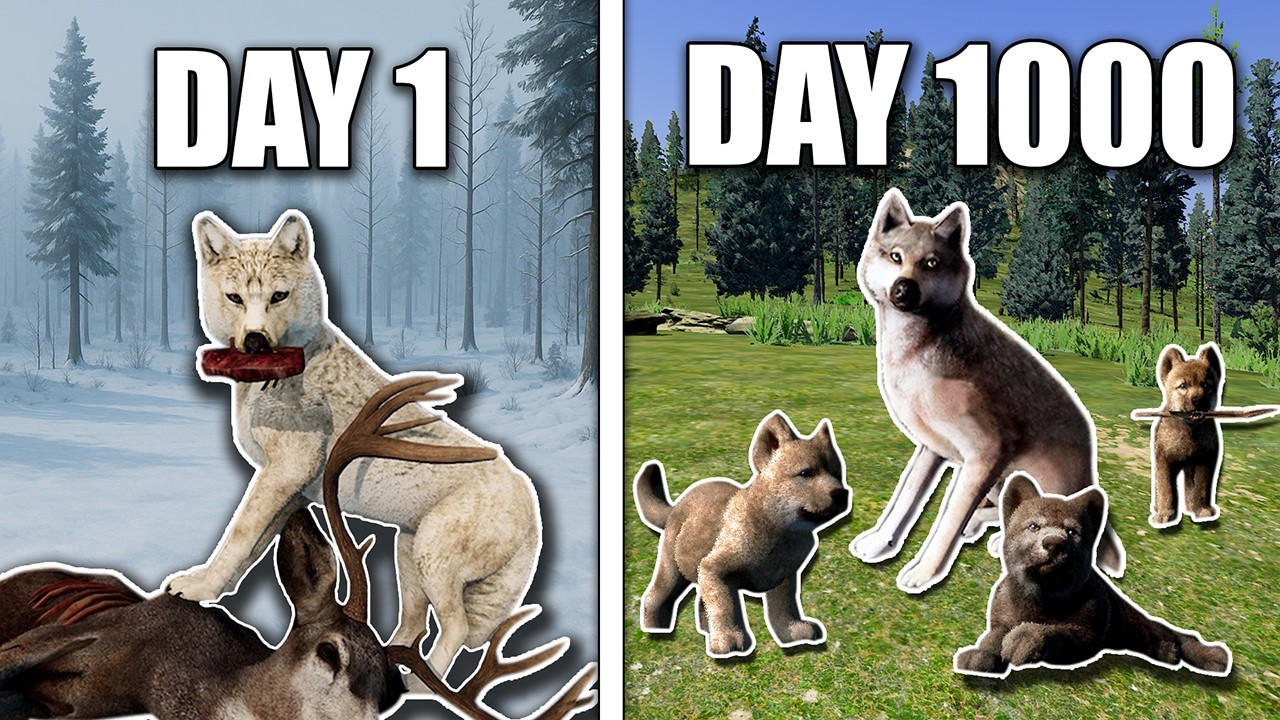 Simulating A Wolf Pack for 1000 Days in WolfQuest