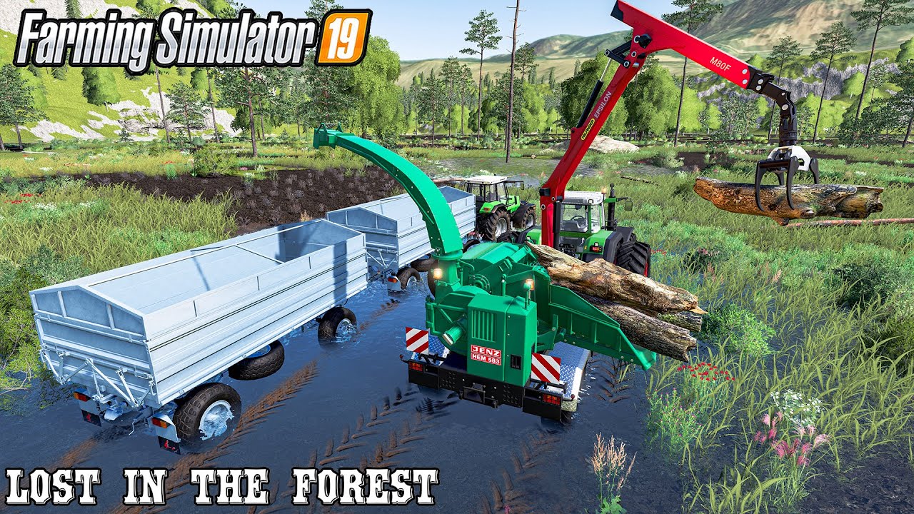 Turning Degraded Logs Into Wood Chips - Farming Simulator 19 Timelapse