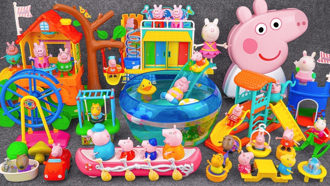 12 Minutes Satisfying with Unboxing | Adorable Peppa Pig Waterpark & Swimming Pool Playset ASMR