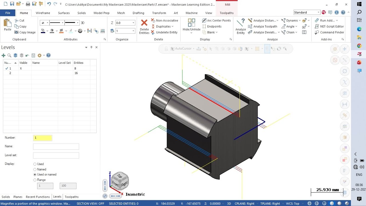 CNC Mastercam program - Slot cutting and Toolpath Rotation - 04