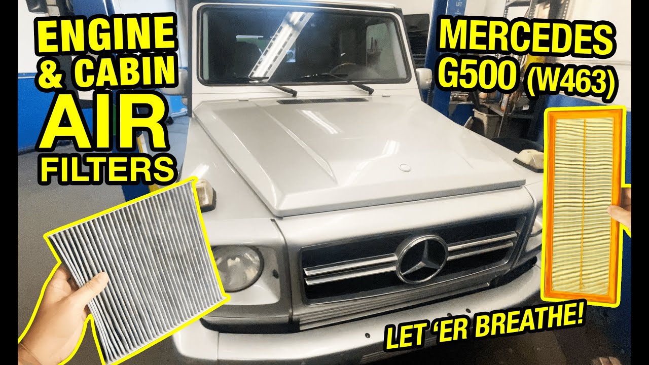 Replacing my FILTHY Mercedes G500 W463 Cabin & Engine Air Filters + Cataclean Fuel Treatment
