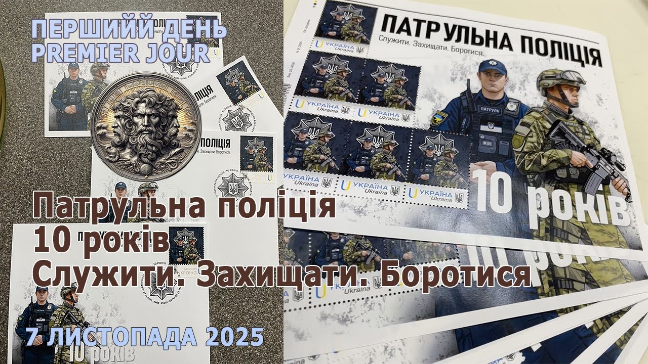 Патрульна поліція. 10 років. 7 листопада 2025р. Перший день * Premier Jour. #philately
