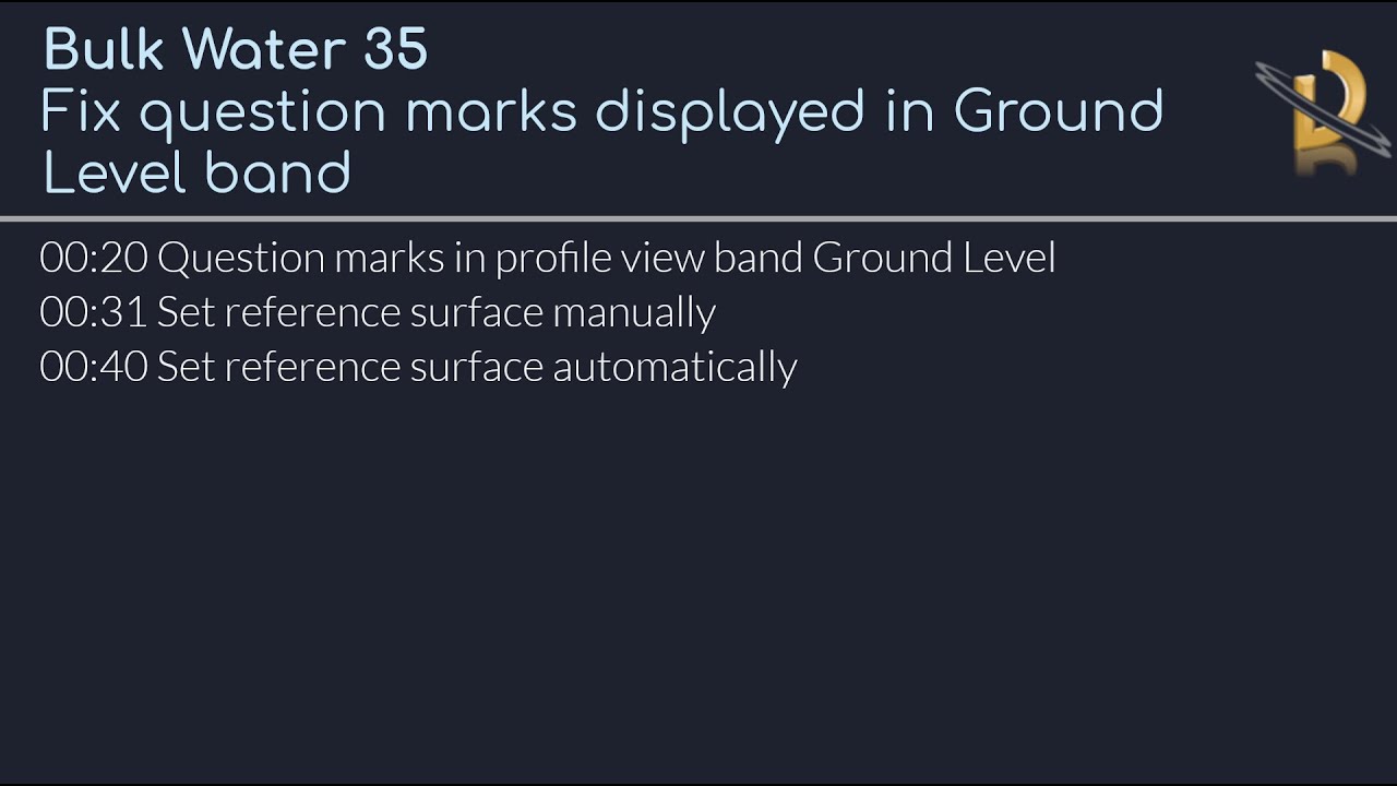 Bulk Water 35 - Fix question marks displayed in Ground Level band