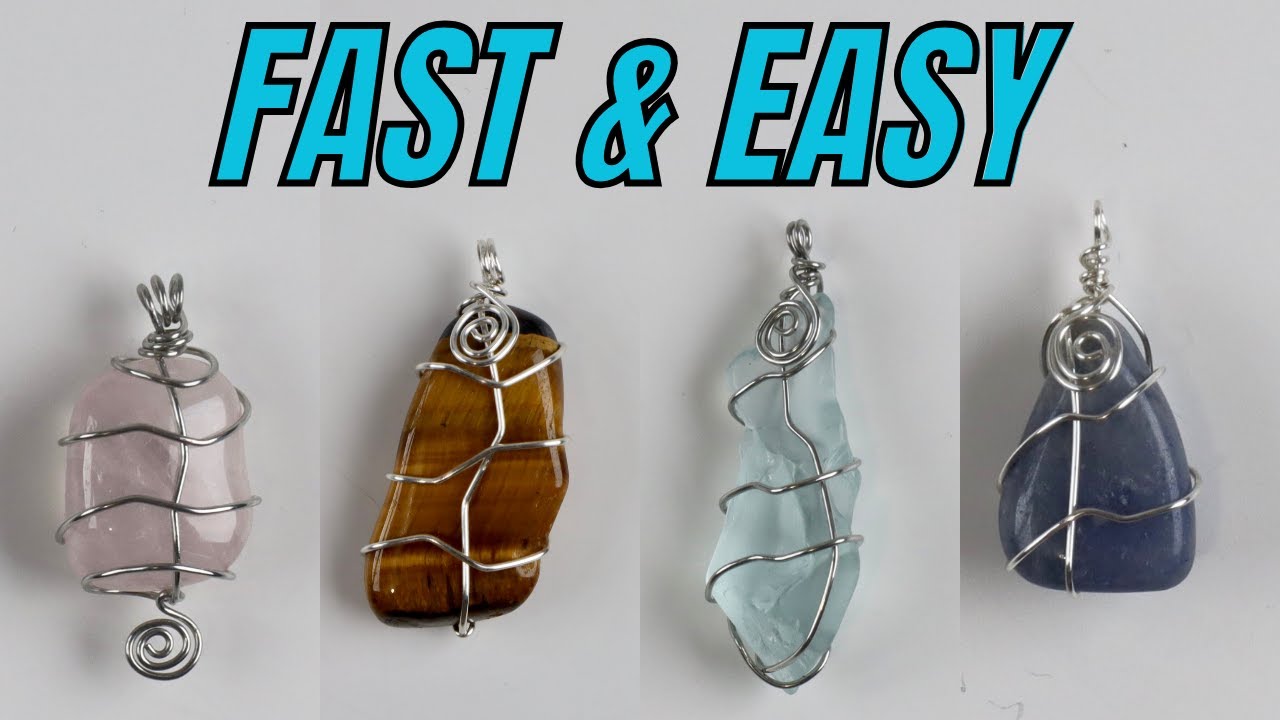 Simple Beginner Wire Wrap Stone or Sea Glass Cabochon Pendant Tutorial