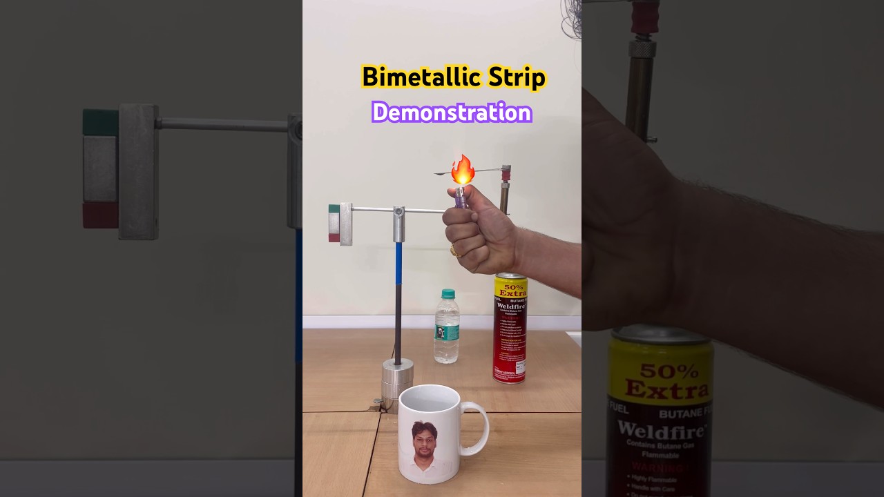 Thermal Expansion 🥵🔥| Bimetallic Strips | #physics #science #experiment #thermal  #shorts