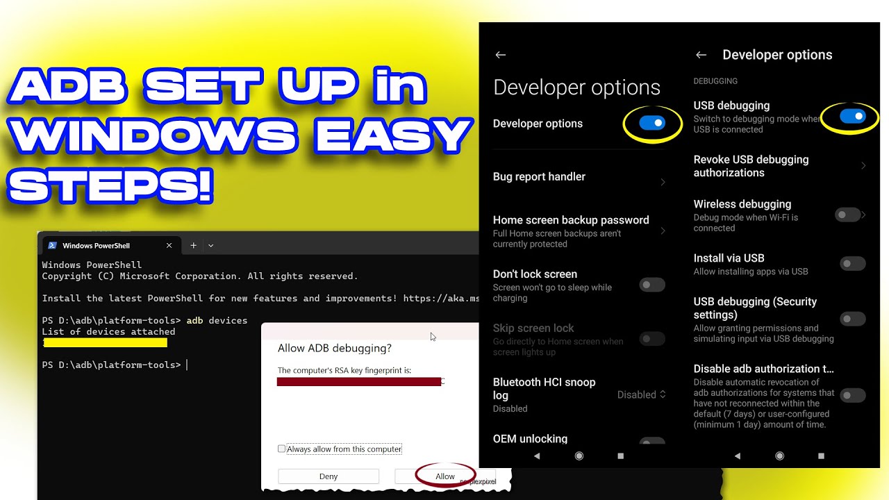 ADB set up in Windows (Quick and Easy)