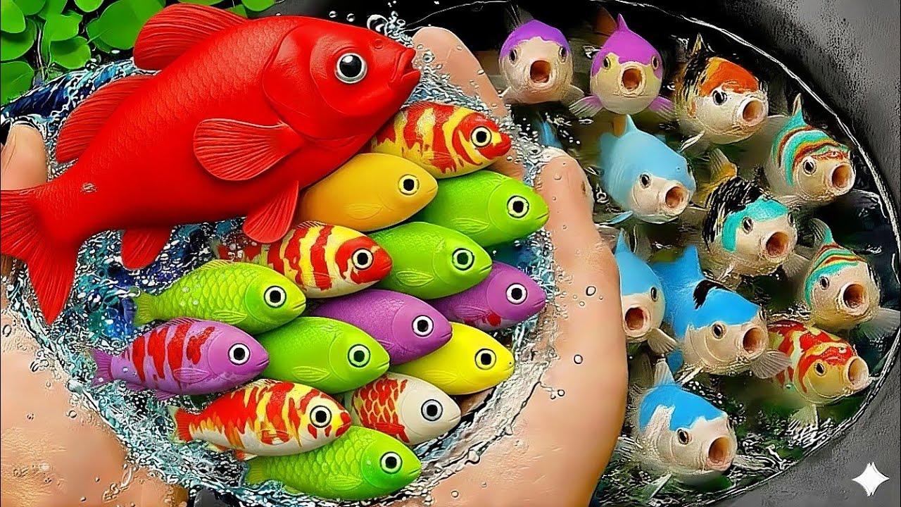 Serok ikan warna-warni dalam kolam,ikan hias air tawar,ikan koi,ikan mas,ikan komet,ikan Guppy