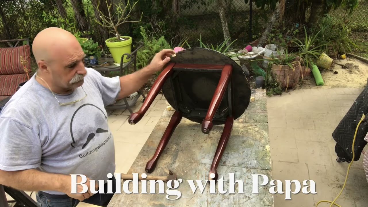 Patterned plywood table top￼