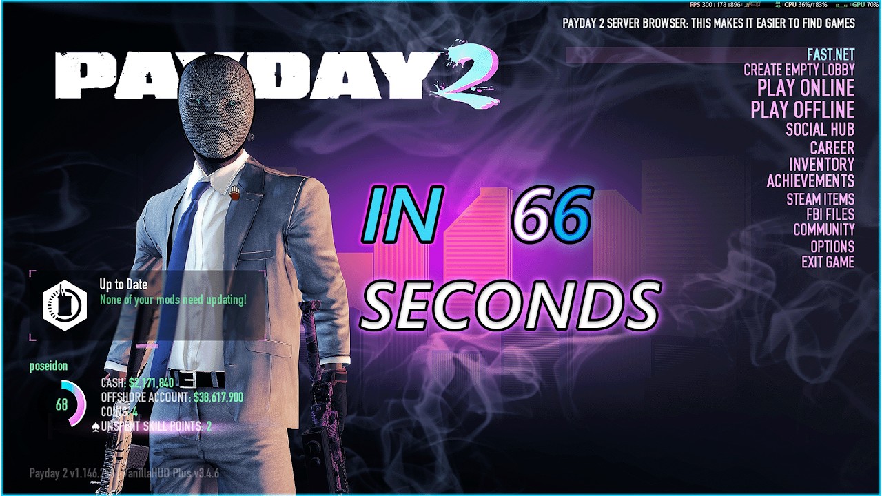 How to mod Payday 2 In 66 seconds