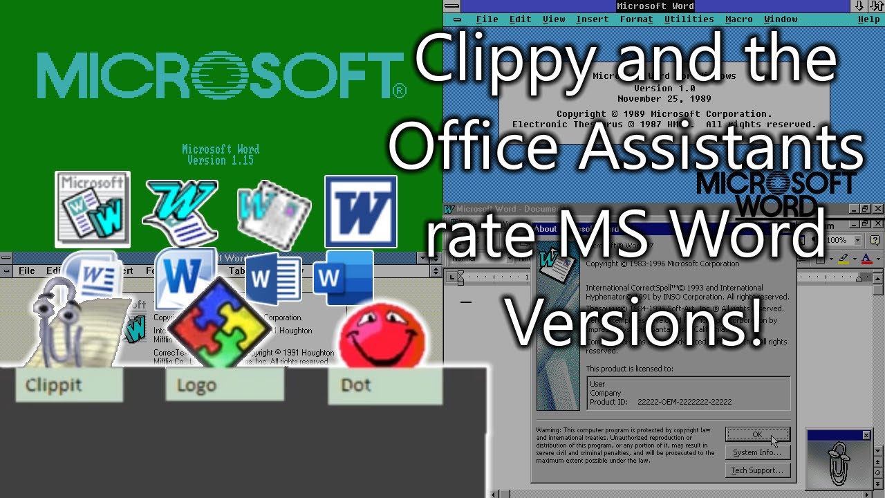 Clippy and the Office Assistants rate Microsoft Word versions!