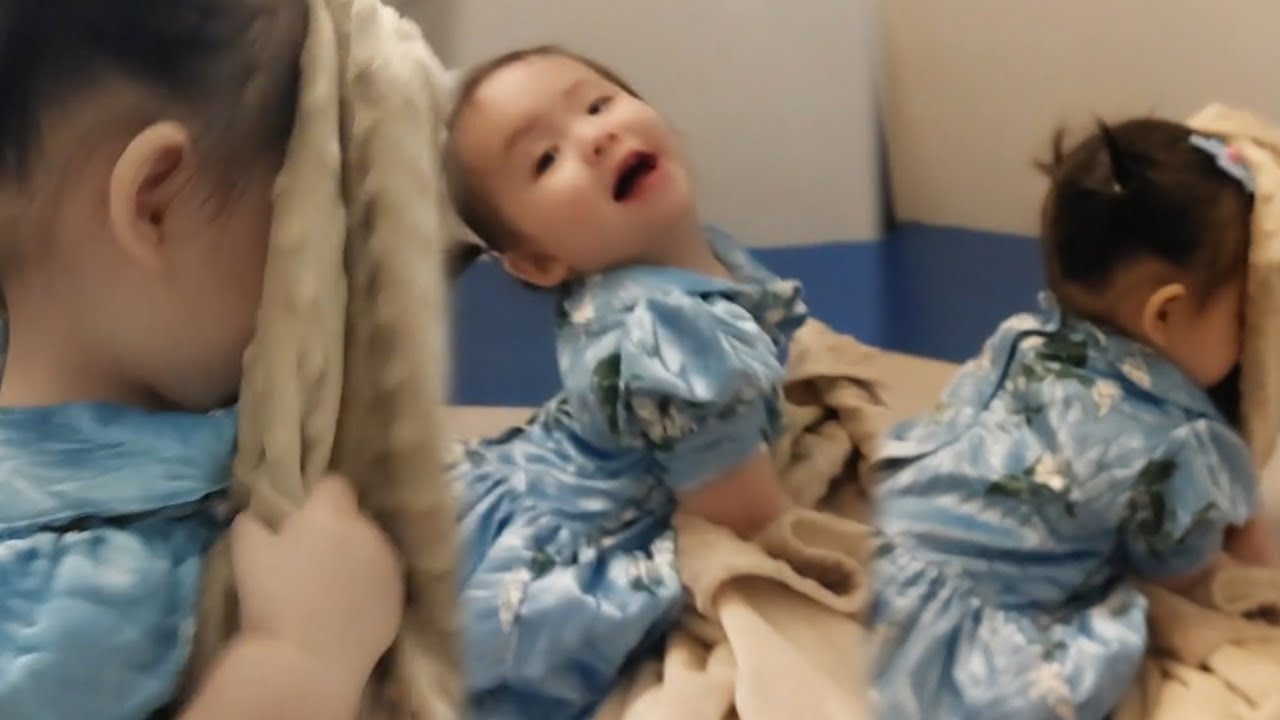 อัยวาเอาผ้าห่มปิดหน้า ป้านุชถามอัยวาหายไปไหน รีบเอาผ้าห่มออกเลยหนูอยู่นี่ค่ะ