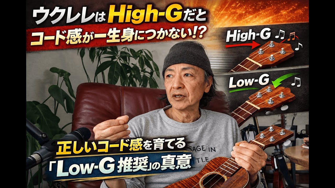 【ウクレレはHigh-Gだとコード感が一生身につかない!? 】正しいコード感を育てる「Low-G推奨」