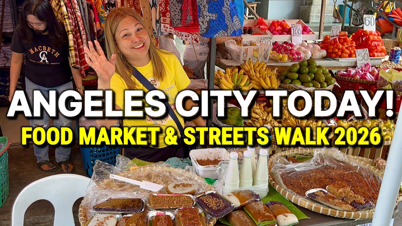 ANGELES CITY PHILIPPINES 🇵🇭 Food Market & Downtown Streets Walking Tour in Angeles, Pampanga 2026