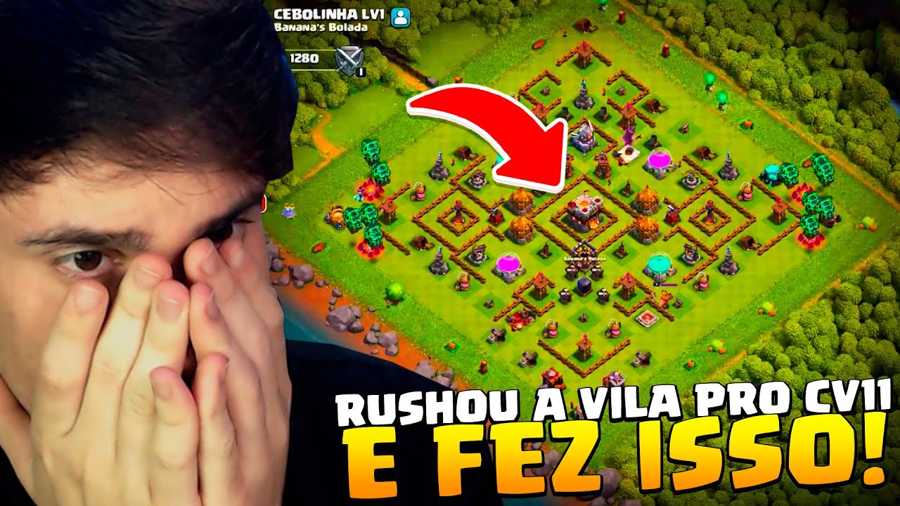 O CARA RUSHOU DE PROPÓSITO E FEZ ISSO NO CLASH OF CLANS KKKKKKK VISITANDO INSCRITOS #281