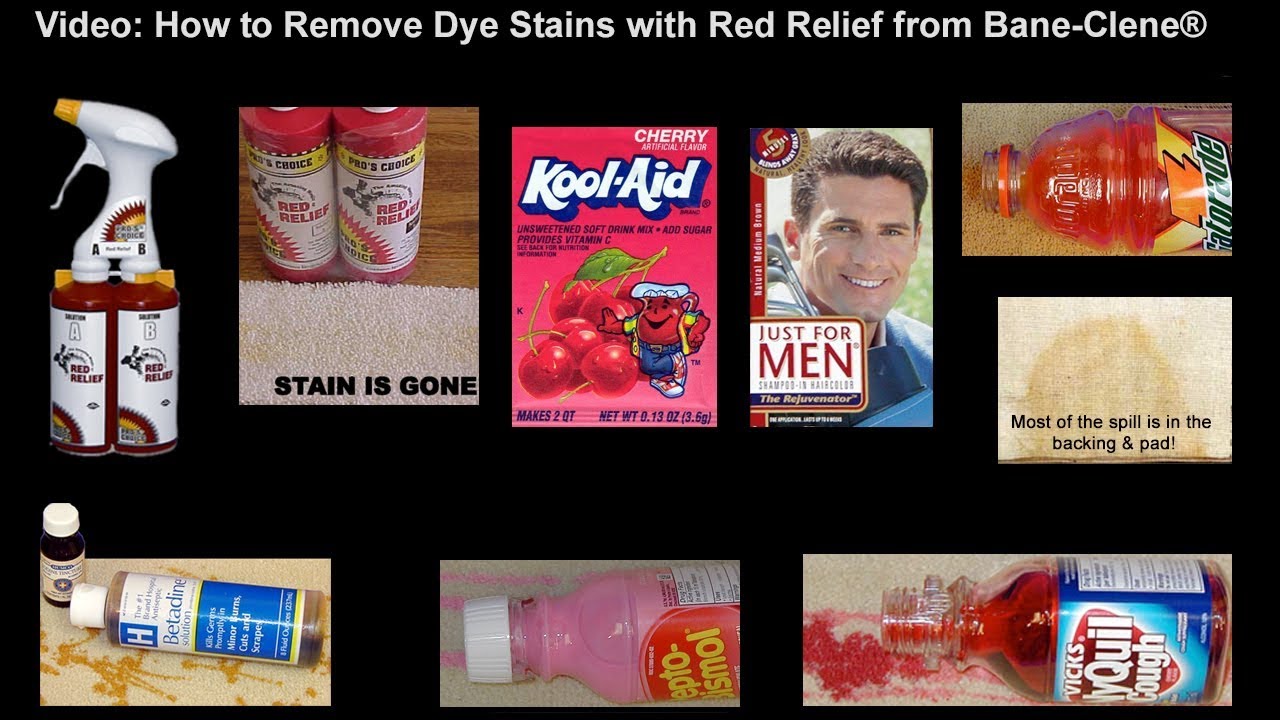 How to Remove Kool-Aid and Other Food Coloring Dye Stains from Carpet with Pro's Choice Red Relief.