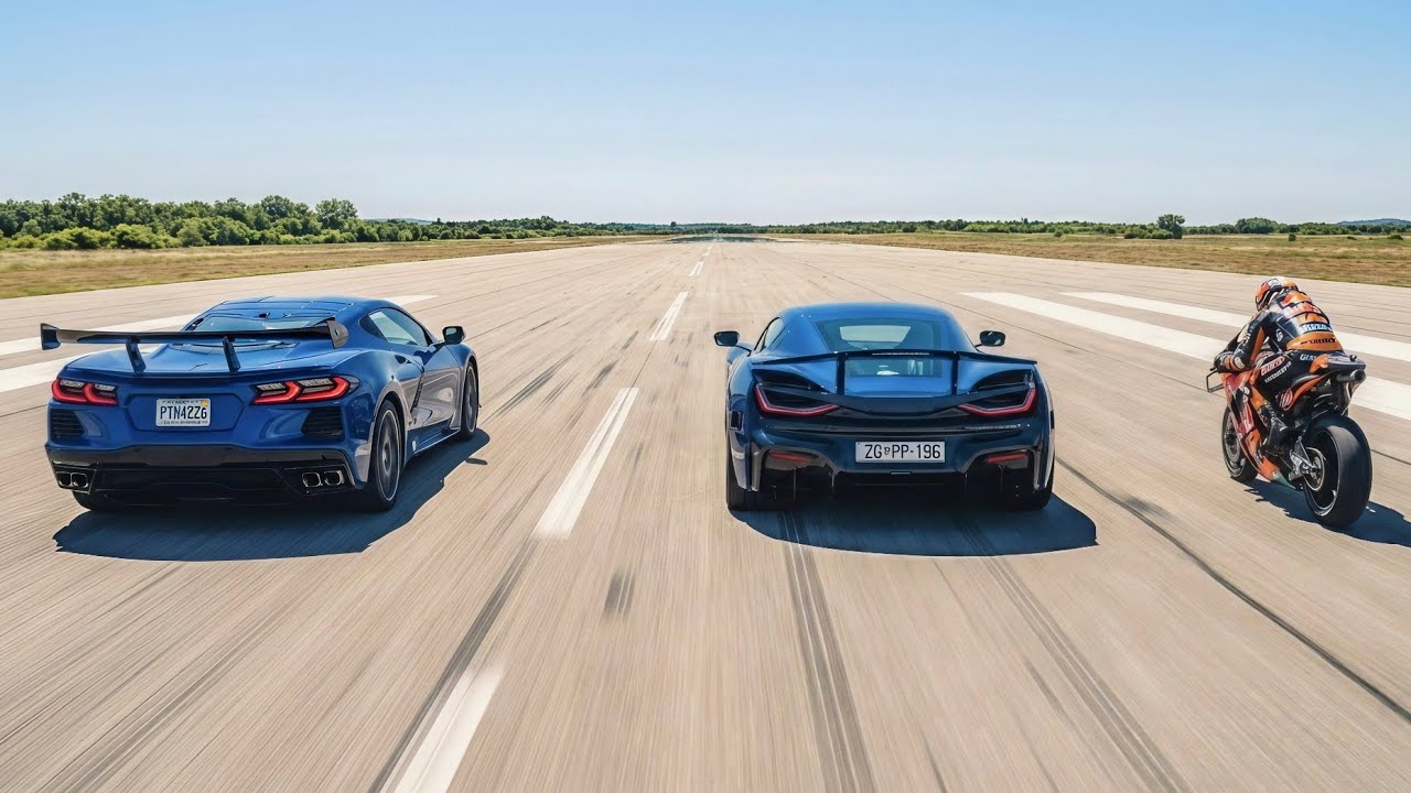 Corvette ZR1X vs. MotoGP Bike vs. Rimac Nevera: Can a ZR1X Beat a MotoGP bike? 