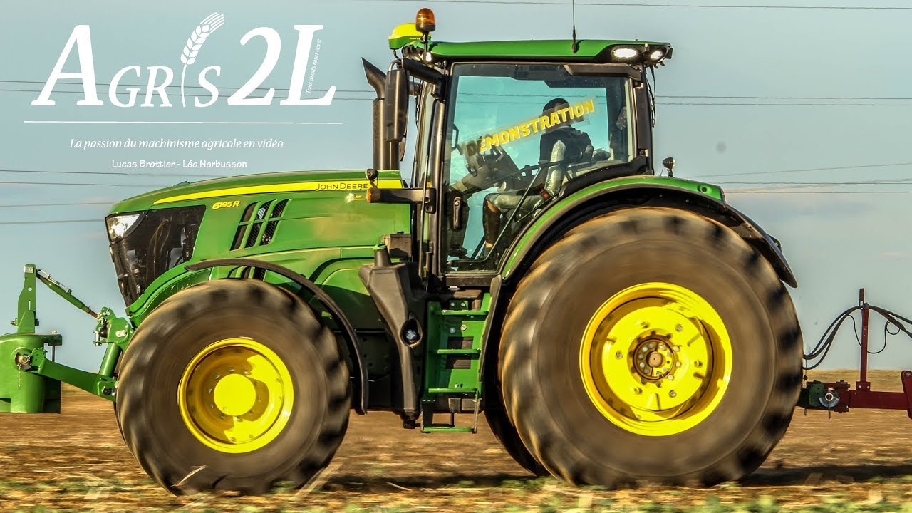 JOHN DEERE 6195R | Déchaumage 2017 | Jour/Nuit