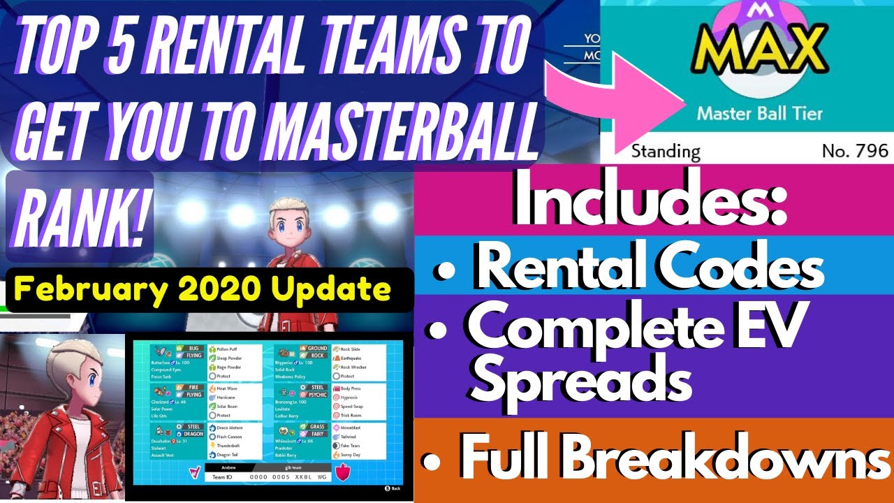 Top 5 Rental Teams (With Codes) Ranked Competitive Battles Guide Pokémon Sword/Shield FEBRUARY 2020
