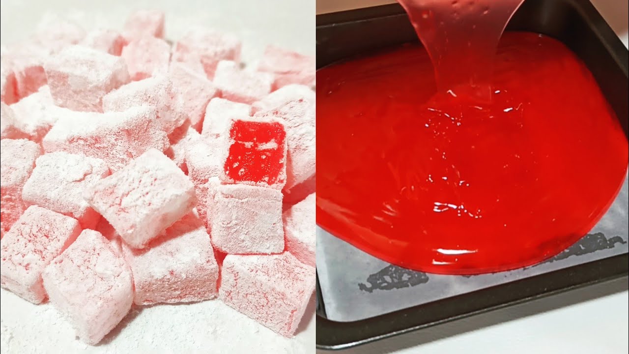 Ganito lang pala kadali gumawa nito! Turkish Delight | Paborito ng mga Batang 90's.|Pink Jelly candy