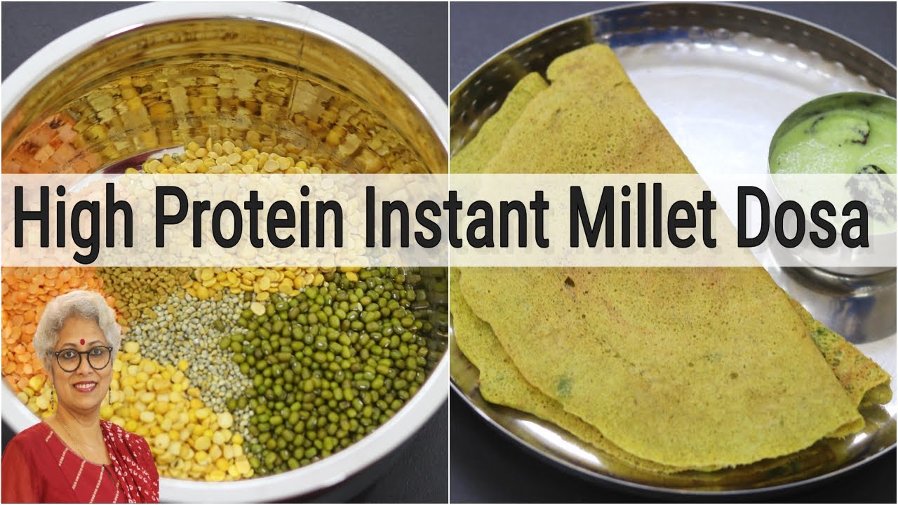 High Protein Instant Bajra Dosa Recipe - No Fermentation - No Rice - Millet Recipes For Weight Loss