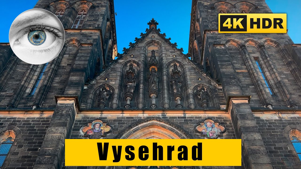 Prague Vyšehrad walk 4k HDR - Beautiful park with great views - Vltava - Czech Republic 🇨🇿ASMR