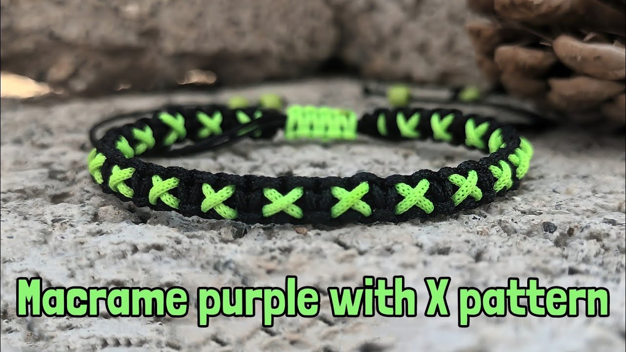Macrame bracelet with X pattern / How to make a macrame bracelet? / DIY