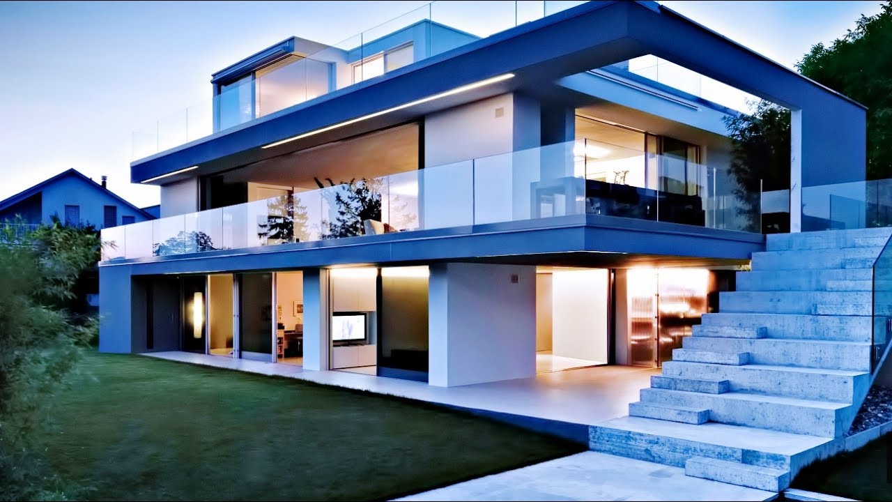 Stunning Contemporary Luxury Residence Overlooking Lake Zurich in Switzerland (by Gus Wustemann)