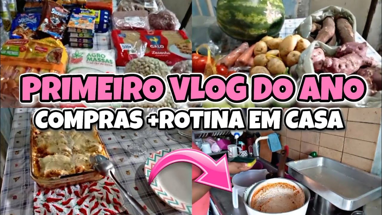PRIMEIRO VLOG DO ANO🎉ROTINA EM CASA,COMPRAS E RECEITA DE LASANHA