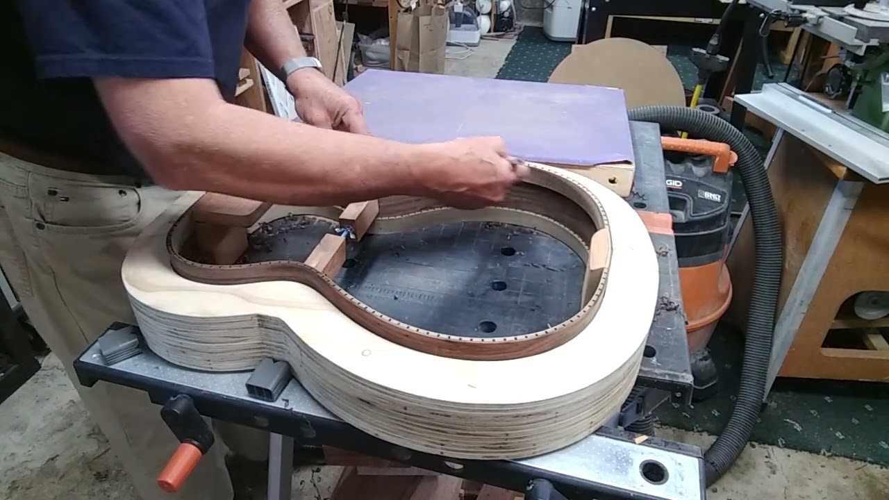 Preparing guitar sides for a spherical soundboard