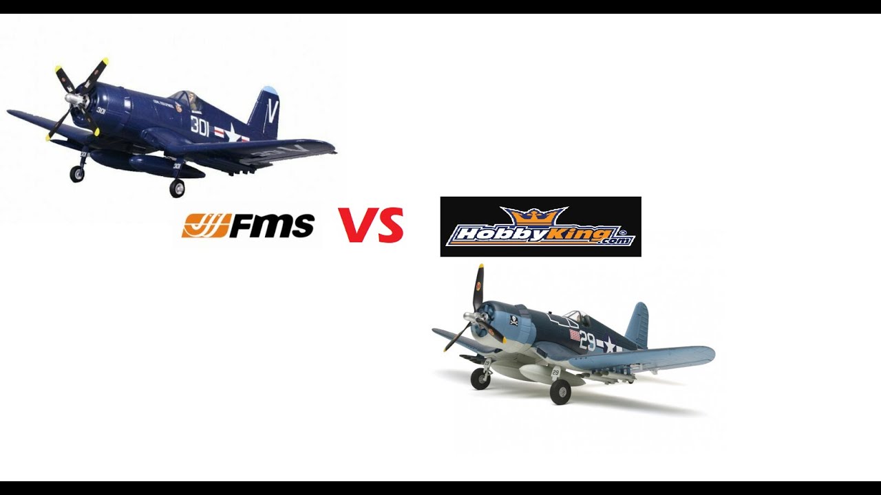 Hobbyking 750mm & FMS 800mm F4U Corsair Comparison