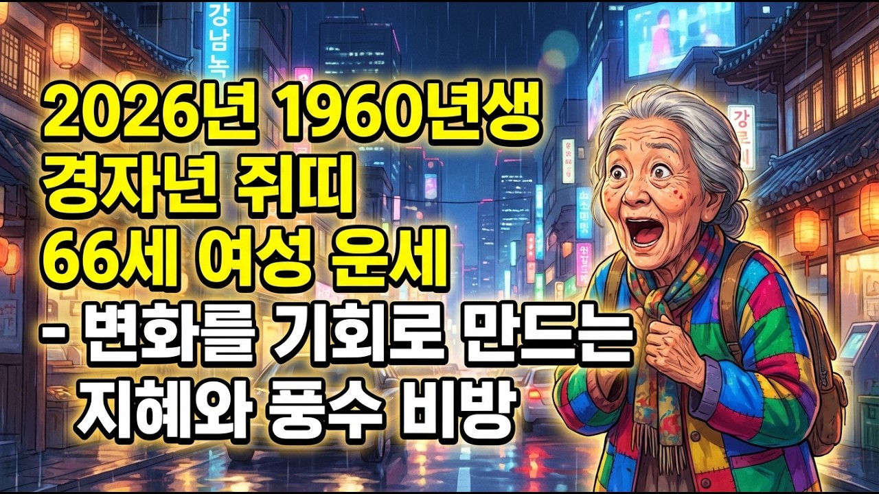 2026년 1960년생 경자년 쥐띠 66세 여성 운세 - 변화를 기회로 만드는 지혜와 풍수 비방