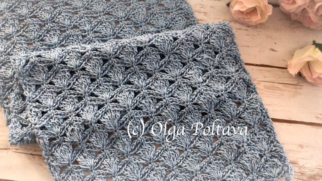 How to Crochet Easy Lacy Scarf with Trebles and Chains, Crochet Video Tutorial