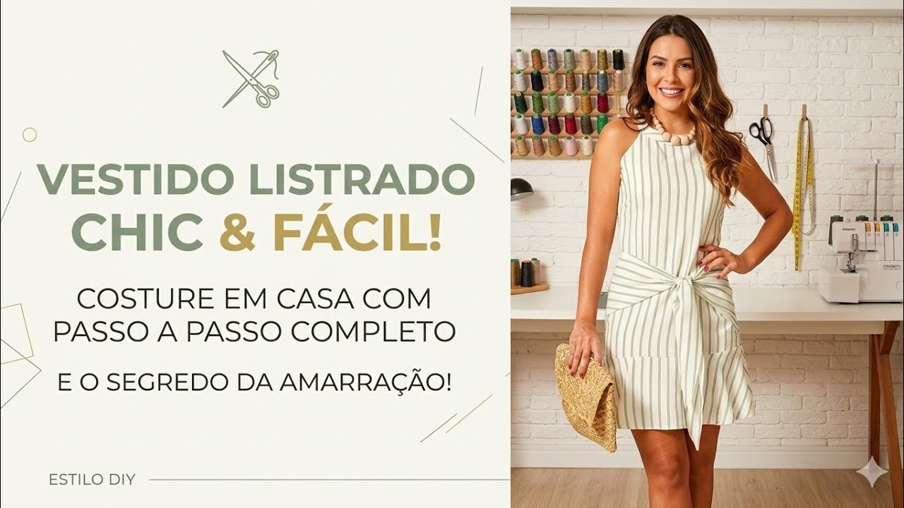 ✅️ DIY Como fazer  Vestido Fácil com Amarração_Costura passo a passo para iniciante Gisleide Novelo