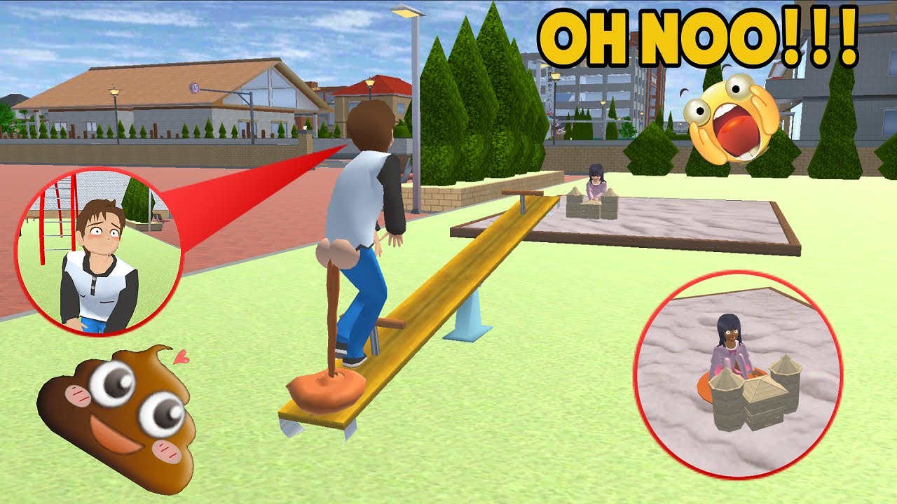 Юта покакал во время игры с Мио. | SAKURA SCHOOL SIMULATOR