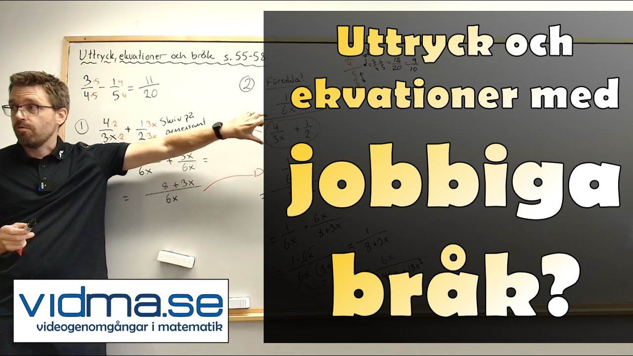 Matematik nivå 1. Uttryck och ekvationer med bråkstreck