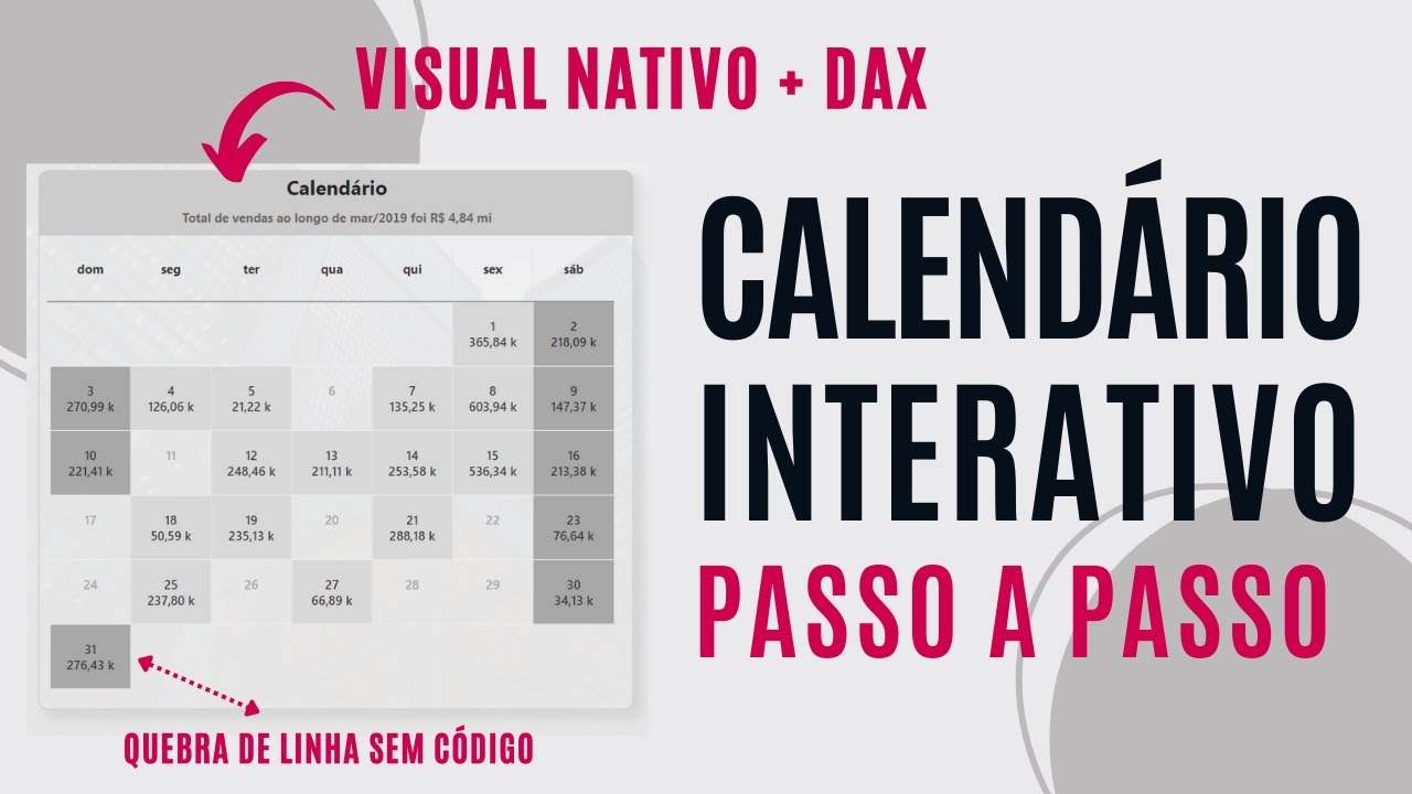 Explore o poder do DAX: Converta visual nativo de Matriz em um Calendário Interativo!