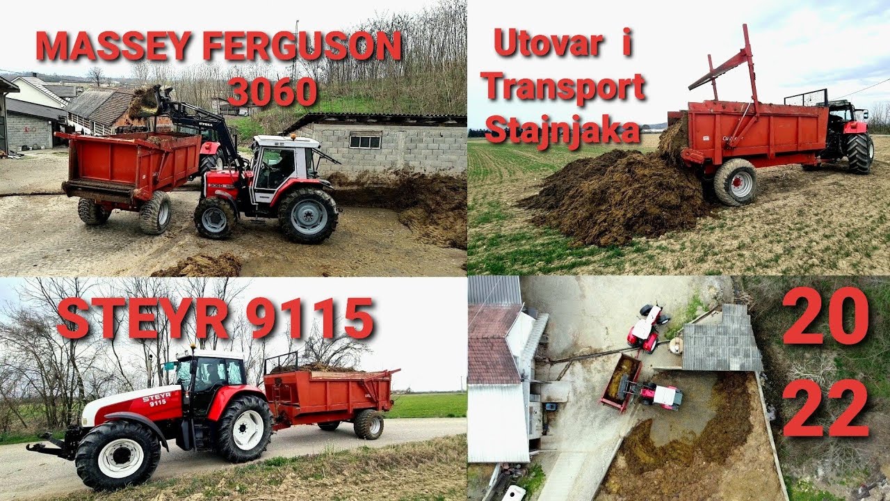 Utovar Stajnjaka i Transport 2022 | Massey Ferguson 3060 | Steyr 9115 & Gilibert
