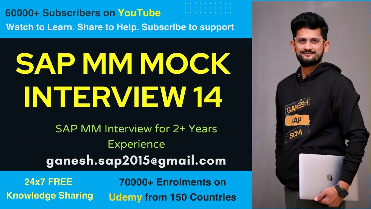 SAP MM Mock Interview 14 by Ganesh Padala || SAP MM Mock Interview for around 2 years Experience