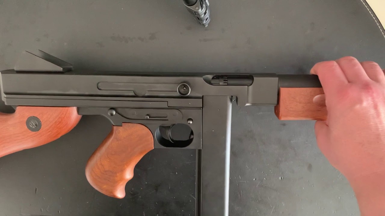 Snow Wolf Thompson M1A1 Military SW05 Airsoft unboxing review Techvid german deutsch softair.zone